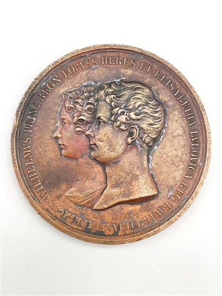 1823 Bradenburg-Prussian Medal Friedrich Wilhelm & Elisabeth Ludovica