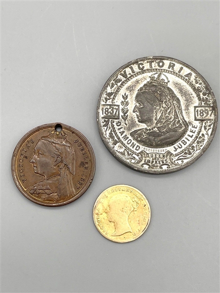 (3) Queen Victoria Medals 19th Century