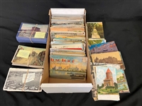 700-800 Postcards Early Border, Borderless US Town Views and Foreign
