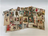 (96) Turn of the Century Post Cards Christmas, Santa Claus