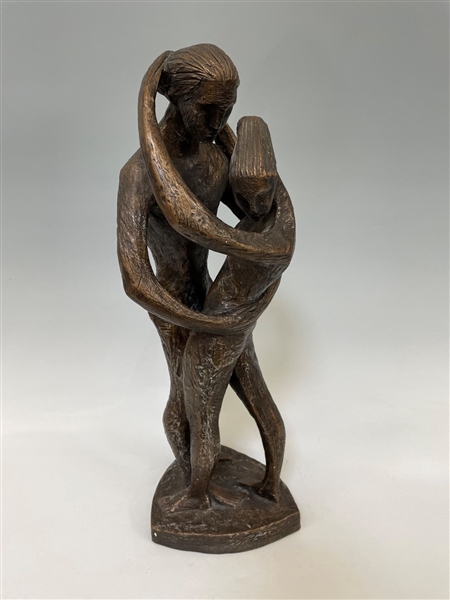 Austin Productions Metal Sculpture Embracing Couple 