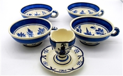 Quimper Faience Tea Coffee Cups and Egg Cup