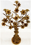 Floral Brass Candelabra With Nine Candle Cups