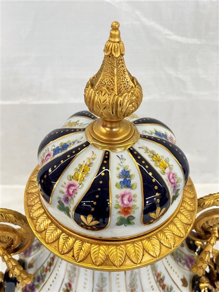 Sevres Manner Ormolu-Mounted Porcelain Lidded Floor Vase