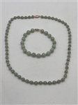 14k Gold and Jade Necklace and Bracelet