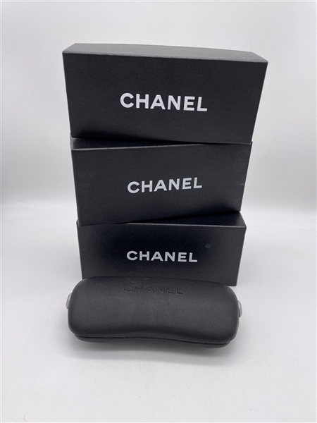 (3) Empty Chanel Sunglasses Boxes One With Case