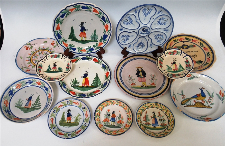 Quimper Faience France Pottery Plate Lot