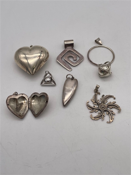 (7) Solid Sterling Silver Pendants