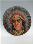 Chalkware Medallion Wall Hanger Native American Chief