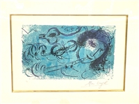 Marc Chagall (Russian/French 1887-1985) Lithograph "The Flute Player" Published by Maeght/Jacques Von Lassaigne