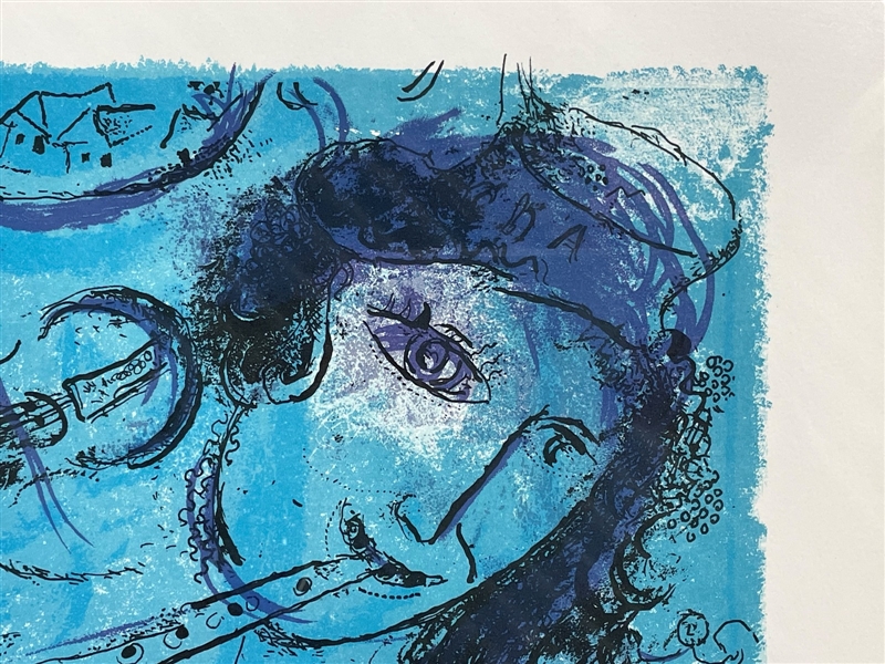 Marc Chagall (Russian/French 1887-1985) Lithograph The Flute Player Published by Maeght/Jacques Von Lassaigne
