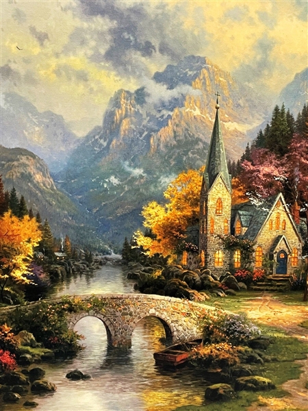 Thomas Kinkade "The Mountain Chapel" Limited Edition Artist Proof Lithograph on Canvas