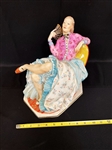 Unknown Porcelain Figural Group Woman on Chair with Fan
