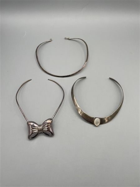 (3) Sterling Silver Chokers/Necklaces