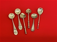 (6) Small Sterling Silver Condiment Ladles