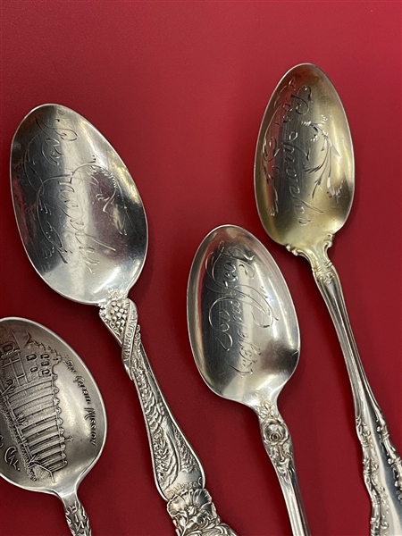 (4) Los Angeles Sterling Silver Souvenir Spoons