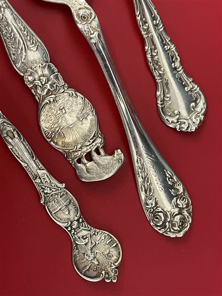 (4) Los Angeles Sterling Silver Souvenir Spoons