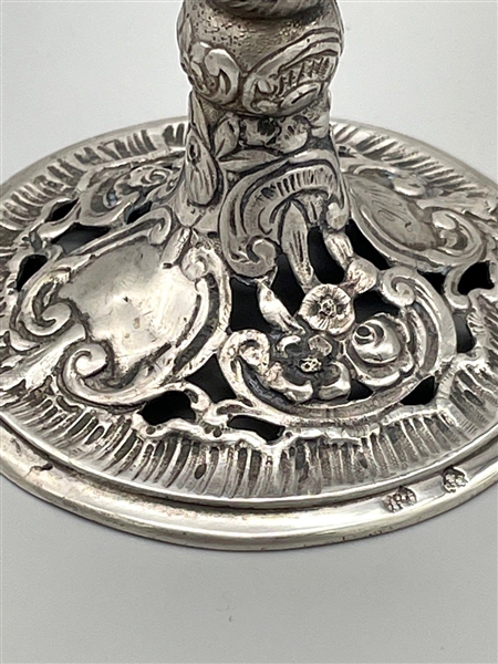 German Silver Hanau Bud Vase Possibly Wolf and Knell
