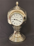 Contemporary Large Silvertone Table Clock 4 Time Zone