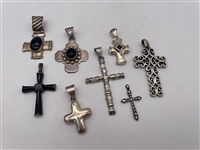 (8) Sterling Silver Cross Pendants