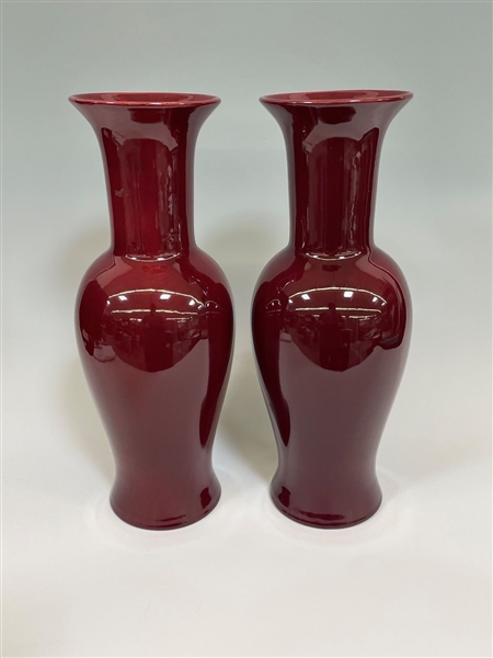 Royal Haeger Pottery Blood Red Vases 
