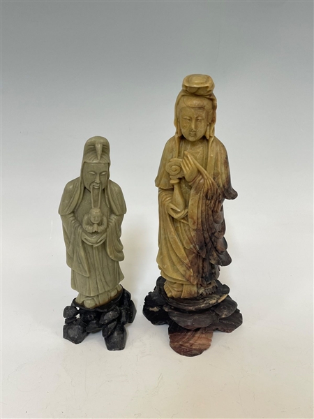 (2) Pieces of Asian Soapstone Figurines