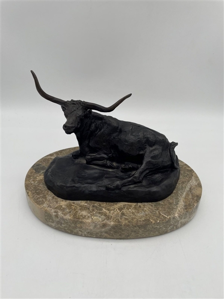 After Charles M. Russell Bronze "Longhorn"