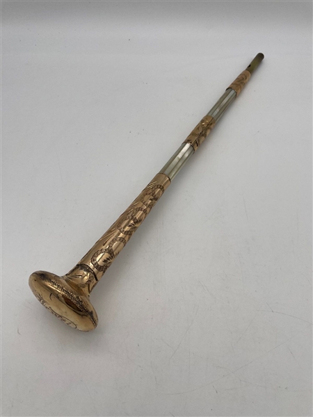 Gold Plate and Mother of Pearl Umbrella Handle 