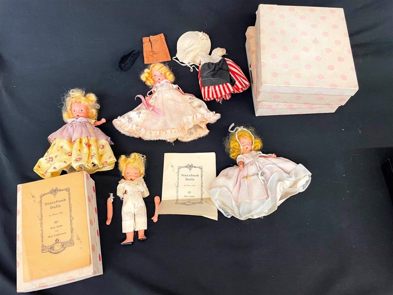 (4) Storybook Dolls in Boxes With Extra Original Clothes