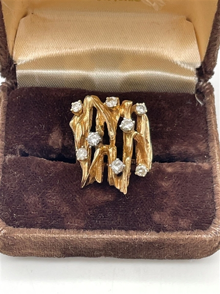 14k Gold and Diamond Branch Ring 