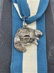 Sterling Silver Boy Scouts Beaver With Ribbon