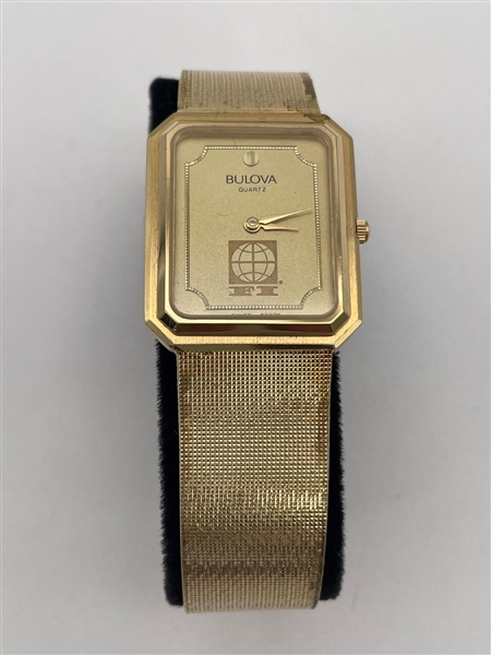 Bulova Quartz Mens Gold Tone Dress Watch 