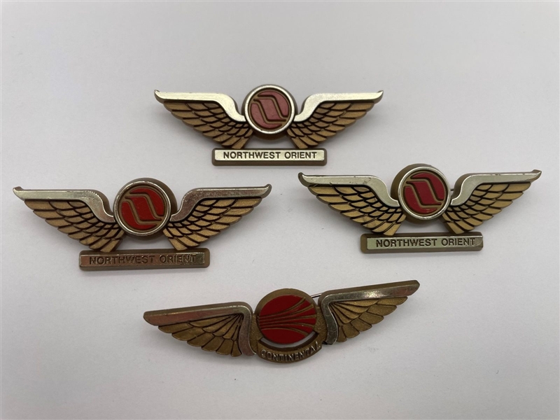 (4) plastic 1970s Airlines Pins