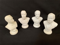 (4) Small Alabaster Figural Portrait Busts