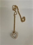 14k Gold Heart CZ Pendant and Chain