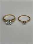 (2) 14k Gold Rings Diamond and Topaz