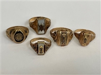 (5) 10k Gold Class Rings