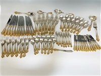 (92) Piece Gorham Golden Medici Sterling Silver Flatware Set Service For Twelve