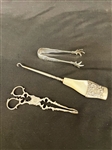 (3) Sterling Silver Pieces Including Nippers Styled After Daniel Dupuy