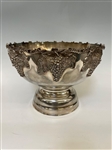 Silver Plated Grape and Vine Footed Punch Bowl