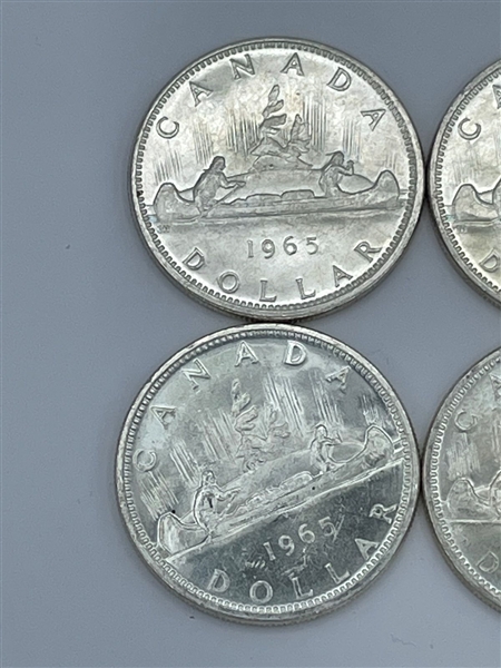 (6) 1965 Canada Silver Dollars  (#304)