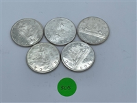 (5) 1963 Canada Silver Dollars (#305)