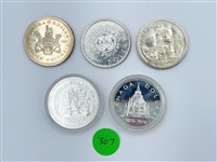 (5) Canada Silver Commemorative Coins (#307)