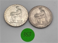 (2) 1953 Portugal KM 585 20 Escudos .800 Silver (#353)