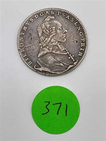 1789 Austrian States Salzburg 20 Kreuzer Silver Coin (#371)