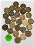 (27) France Bronze Aluminum 50 Centimes Coins (#387)