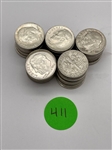 (50) Franklin Roosevelt Silver Dimes .900 (#411)