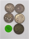 (5) Spain 2 Pesetas .835 Silver (#421)
