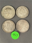 (4) Sweden 1, 2, and 5 Kroner Silver Coins (#457)