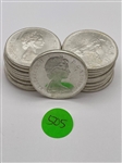 (17) 1965 Canada BU Silver Dollars .800 (#505)